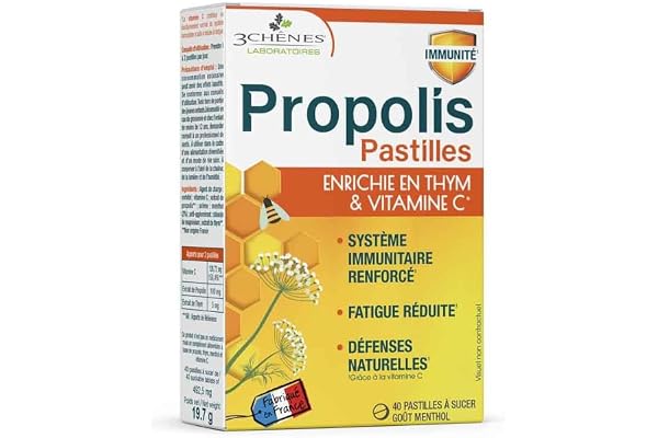 3 Chênes Propolis Pastilles à Sucer Adoucissantes & Calmantes - 40 pastilles