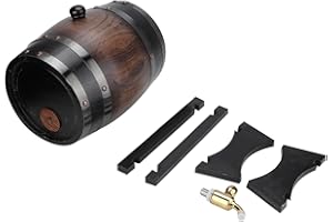 OUMEFAR Botte di vino 3L Legno di quercia vintage Botte di vino Brandy Contenitore di whisky Bourbon Tequila Botte di rovere Secchiello per vino con rubinetto erogatore