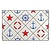 Produktbild NaiiaN Personalisierbare Teppich-Bodenmatte, 78,7 x 50,8 cm, Meereselemente, Anker, Stern, nautisches Muster, Rutschfest, für Wohnzimmer, Schlafzimmer, Dekoration, Polyester, Image 933, 60 x 39 inch