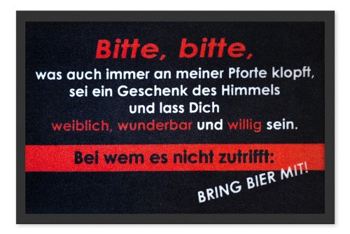 Fussmatte Weiblich, Wunderbar & Willig Fußmatte Schmutzmatte Türabstreifer Türmatte Fußabstreifer 60 x 40 cm