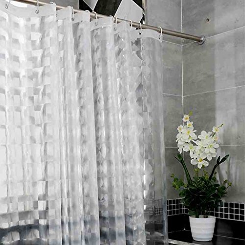 Xin Yu Yue Firm Rideau de Douche Transparent PEVA Imperméable à l'humidité résistant à la Longueur Longueur Rideau de Salle de Bain (Taille : 200 * 220cm)