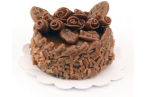 MyTinyWorld Dolls House Miniature Handmade Chocolate Cake with roses