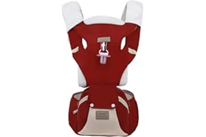 Portabebes,Sunzit Portabebes Ergonómico Transpirable Ajustable Algodón Mochila Portabebés Multifuncional con asiento de cadera para Bebé y Recién nacido - Rojo
