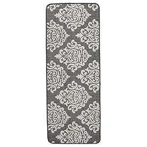 Saral Home Cotton Printed Anti-Skid Runner (Grey, 45X120 cm)