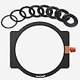 K&F Concept Metal Square Filter Holder 100mm with 8 Lens Filter Adapter Rings 49mm-82mm