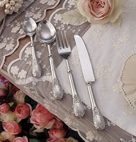 Set 4 Piezas Cubertería Cubiertos - Set de Cubiertos de Mesa Vintage 