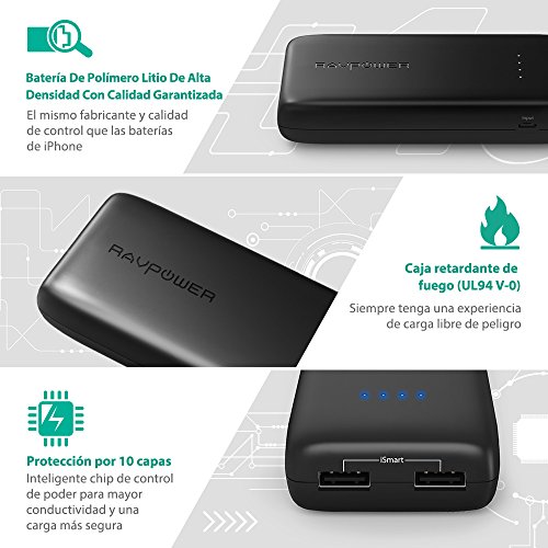Bateria Externa 12000mAh RAVPower Tama o de Bolsillo Dual Salida 2 4A 2A Entrada Carga R pida con Tecnolog a iSmart 2 0 para Smartphone Tablet - Negro reviews Bateria Externa 12000mAh RAVPower Tama o de Bolsillo Dual Salida 2 4A 2A Entrada Carga R pida con Tecnolog a iSmart 2 0 para Smartphone Tablet - Negro