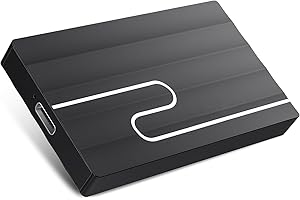 POMPEIAN Externe Festplatte 2T, Ultra Thin Portable Hard Drive Storage Universal Usable, Aluminium Housing (Black)