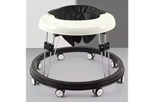 Ccarzzi Baby Walker Foldable Walker with 8 Silent Universal Wheels, Easy Clean Tray, 9 Adjustable Heights, Anti-Rollover Walker for Girls and Boys 6-18 Months