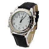 Talking Wrist Watch, English Speaking Talking Watch for Blind People or Visually Impaired People or the Elderly with Alarm of Quartz-Leather