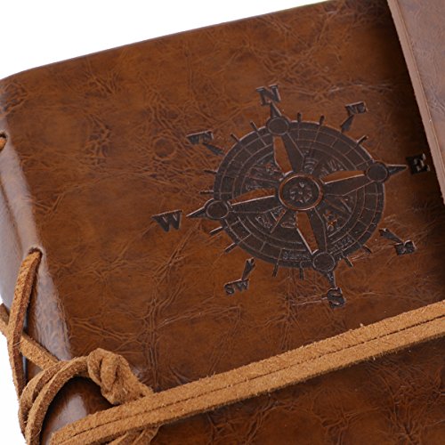 VORCOOL Jahrgang Traveller PU Cover Ringbucheinlagen String Notebook Notepad Travel Journal Tagebuch Reisetagebuch (braun) - 9