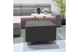 BIEGMAI Footstool Slipcover Stretch Rectangle, Ottomans Cover Footstool Cover Thick, Ottoman Slipcovers, Removable and Washable (A)