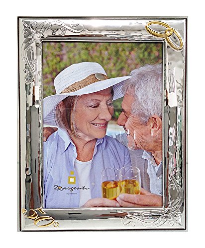 Marco aniversario Matrimonio, 25°, 50°, resguardos y bilamina/2R Argenti plateado 13x18 C