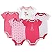Luvable Friends Hanging 5 Pack Bodysuits Vests (9-12 Months, Paris Pink)