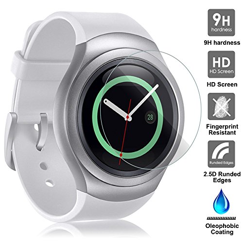 Protector de pantalla para Samsung Gear S2 reloj elegante  AFUNTA 3 paquetes vidrio templado pel  cula anti - ara  azos Escudo de alta definici  n