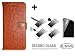 Produktbild UREPARTS 2in1 Kombiset für Apple iPhone 6S / 6 4,7" inch 1x Leder Buch Tasche / Huelle / Handytasche / Book Case in Braun Brown + 1x Displayschutzfolie aus gehärtetem Glas Panzerglas Gorilla Glass Anti Fingerabdruck Technologie Tempered Glass Screen Protector Schutzfolie Folie display protection film Hartglas Schutzglas 9H 0,3mm