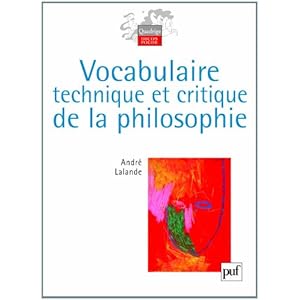 Vocabulaire technique et critique de la philosophie Livre en Ligne - Telecharger Ebook