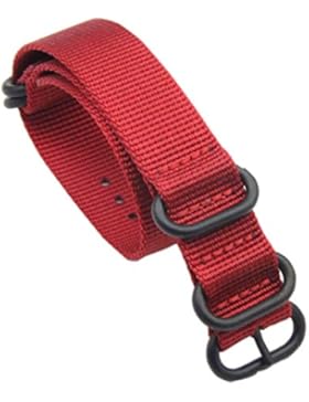 22mm rot deluxe premium NATO Stil robust exotisch weiches Nylon Sport Herren-Armbanduhr Band Armband