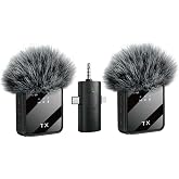 HEARTZ wireless microphone kablosuz yaka mikrofonu video youtube tiktok canlı yayın st&uuml;dyo mikrofon (F11-2 T&Uuml;YL&Uuml; İKİLİ VLOG L