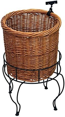 Mobile Merchandisers K1726S-MB 1-Tier Round Willow Basket Display with Sign Clips