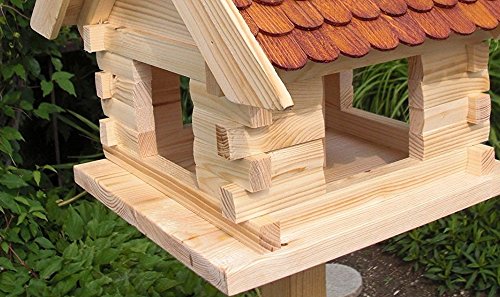 Vogelhaus Vogelhäuser-(V05)-Vogelfutterhaus Vogelhäuschen-aus Holz-DHL-XXXL Braun - 2