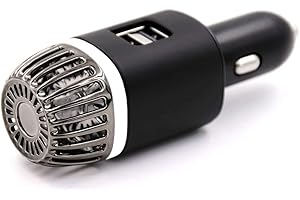 Baceyong purificatore d'aria per auto a ioni negativi con caricatore USB doppio, rimuove odori, fumo di sigaretta, inquinamento ambientale, polline e peli di animali.