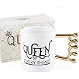 NYRWANA Ceramic Queen of Everything Crown Handle Coffee Tea Mug (600 ml)