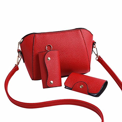 LBOJA Chic Women Summer Faux Leather Solid Color Handbag Shoulder Crossbody Purse Bag