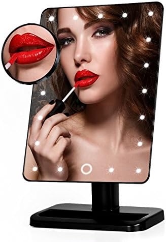 Euph Lighted Makeup Mirror 20 LED Vanity Mirror with Removable 10X Magnifying Spot Mirror and Touch Screen