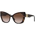 DOLCE & GABBANA Women's Butterfly Sunglasses, Brown, 53-20-140 mm