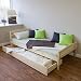 Produktbild Homestyle4u 889 Hamburg Holzbett Tagesbett Gästebett aus Kiefer B x L: 90 cm x 200 cm Bettrahmen mit Lattenrost und Ausziehbett in Natur mit natürlicher Maserung Holz Bett aus Massivholz Jugendbett mit Bettgestell Kojenbett