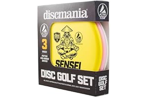 Discmania Active mjuk diskgolf set med 3 – inkluderar skivgolfputter, mellanklass och förare, frisbee golfskivset, skivgolf startset (färgerna varierar)