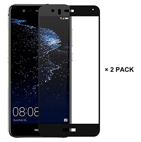(2 Pack)Huawei P10 lite Panzerglas- 3D Premium Full Coverage Gehärtetem Glas Schutzfolie Displayschutzfolie Panzerglas für Huawei P10 lite - Schwarz