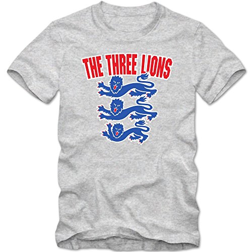 England EM 2016 #4 T-Shirt | Herren | Team GB | Trikot | Nationalmannschaft, Farbe:Graumeliert (Grey Melange L190);Größe:L