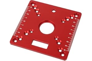 Lrtzizy 1 Piece Router Table Insert Plate,Mini Square Woodworking Bench Router Flip Plate Multifunctional Trimming Engraving Table Red Aluminum Alloy