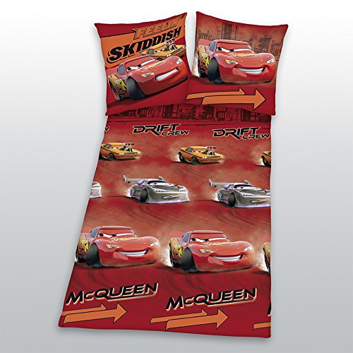 Herding 463077050412 Bettwäsche Disneys Cars, 80 x 80 + 135 x 200 cm, Flanell
