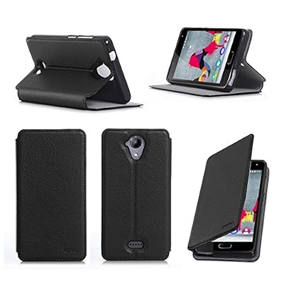 XEPTIO Etui Wiko Ufeel Lite 4G 2016 noir luxe Ultra Slim Cuir Style avec stand - Housse Folio Flip Cover coque de protection smartphone Wiko U feel LITE noire - Accessoires pochette XEPTIO : Exceptional case !
