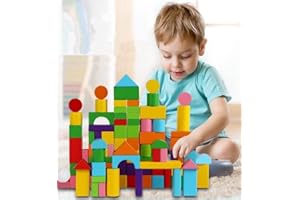 WY8 100pcs Wooden Blocks Building Construction toys Kids Construction Wood Toy Brick Set Educational for age over 3 years boys girls