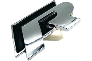 RICHARD'SJDM Golf R Emblem for Golf R Golf R-line GTI Trunk Emblem (Black Silver)