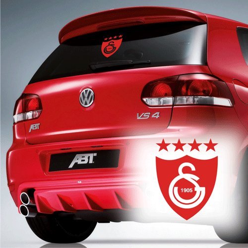 Autoaufkleber Galatasaray Logo Fatih Terim Ultraslan Istanbul Türkei Türkiye Wandtattoo (Rot, S / 15 cm x 11 cm)