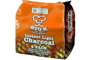 SARAS FLAVOURS OF ASIA Saras Big K Instant Light Lumpwood Charcoal, 4x1kg Bags Instant Lumpwood BBQ Charcoal