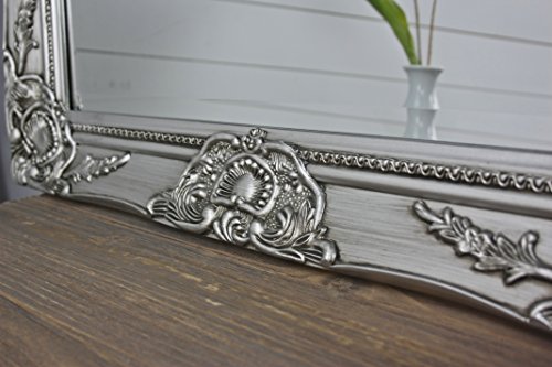 elbmöbel Wandspiegel Rechteckig in silber antik mit 82 x 62cm im Landhausstil mit Holzrahmen barock - 4