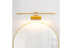 ‎TYHOGAR TYhogar LED Badezimmer Spiegel Lampe Verstellbare Spiegelleuchte Bad Retro 57 CM Bilderleuchte Gold Antik Dimmbare Wandleuchte 12 W 1300 LM Bilderleuchte IP44 Spiegellampen für das Bad