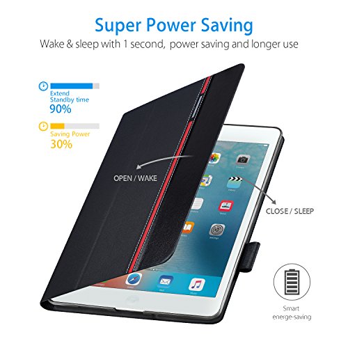 AUAUA iPad Pro 9.7 Hülle, iPad Pro 9.7 PU Leder Tasche Schutzhülle Schal + Clear Schutzfolie(Gift) für Apple iPad Pro 9.7 Zoll Apple Tablet - 7