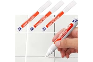 BUTYEAK Stylo de Carrelage, Stylo à Coulis, Blanc, Marqueur Joints, 3 Pièces Stylos à Coulis de Réparation de Rénovation pour Carrelage, Sol, Cuisine et Salle de Bain