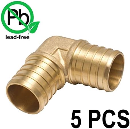 PEX 3/4" Barb Elbow 90 - Crimp Fitting, LEAD-FREE Bag of Brass / 5 / 0.75