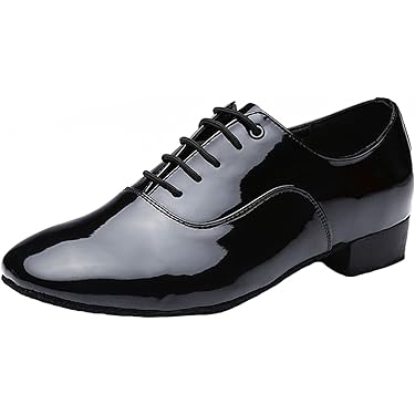 Ballroom dansschoenen voor heren 1 inch hak dansschoenen latin oefening dansschoenen, Zwart, 42.5 EU