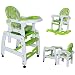 Seelux 3in1 High Chair Table & Chair Set Adjustable Rocking Chair (Green)