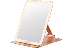 ‎AUXMIR Auxmir Przenośne podróżne lusterko do makijażu, różowe złoto