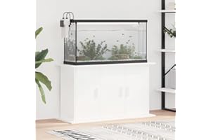 SECOLI Aquariumständer Aquariumschrank Aquariumregal Aquarienunterschrank Aquarium Unterschrank Holzwerkstoff-Hochglanz-Weiß-101 x 41 x 58 cm